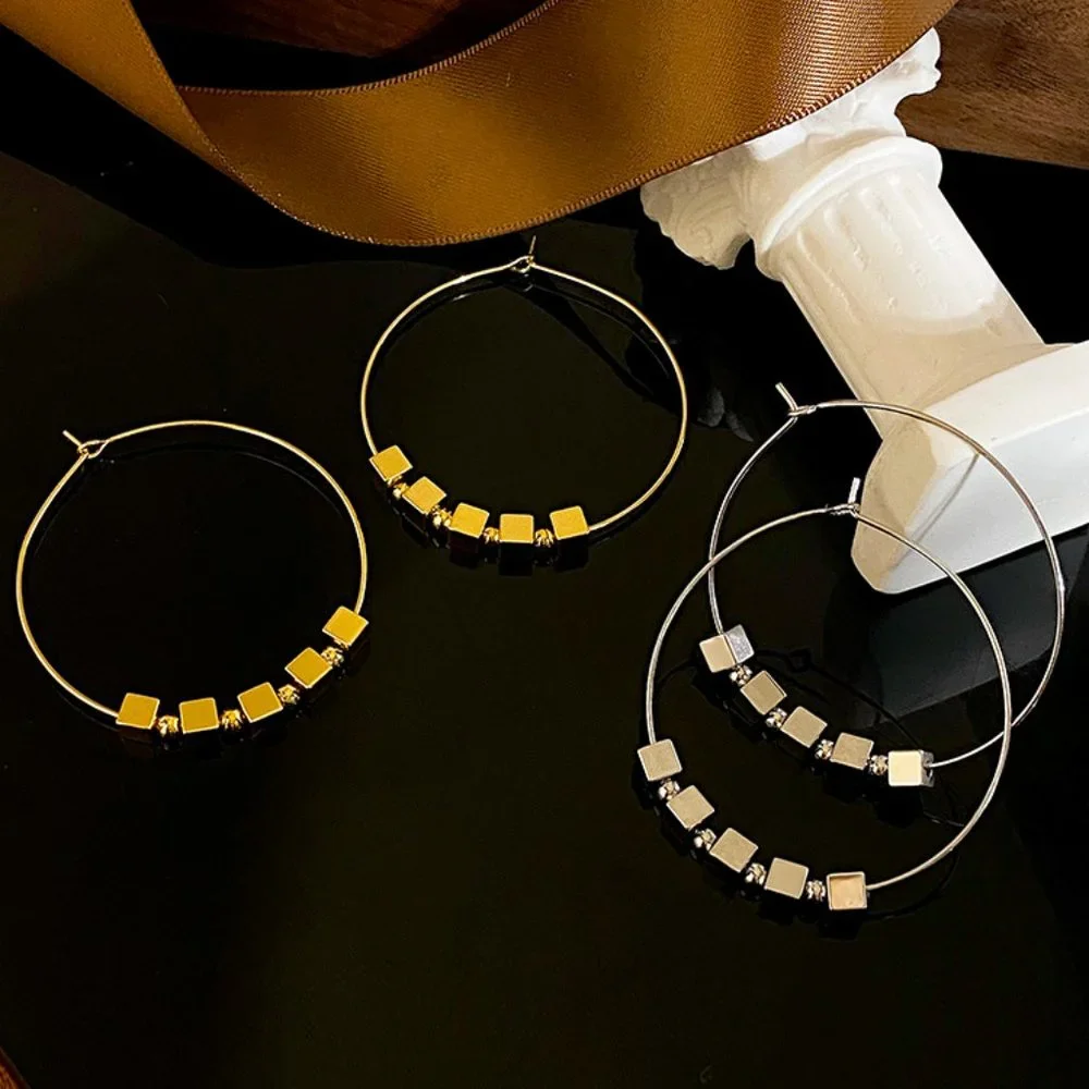 S925 Simple Circle Earrings Gold and Silver - Picture 3 of 13